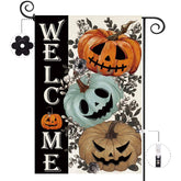 Baccessor Halloween Garden Flag 12.5 x 18 inch spooky pumpkin design front view