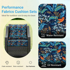 Back cushion of IPYNBAP Outdoor Cushion Set showing hidden zip