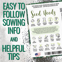 Back of Seed Needs Wormwood packet showing sowing instructions