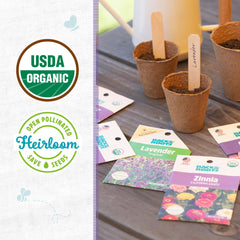 Back to the Roots Organic Flower Seeds Variety Pack packaging