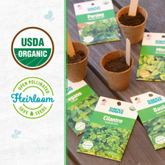 Back to the Roots Organic Herb Seeds Variety 5-Pack packaging details