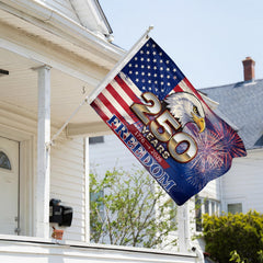 Back view of 250th Anniversary USA Flag with vibrant colors
