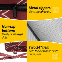 Back view of AAAAAccessories Outdoor Chair Cushions with hidden zipper