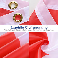 Back view of AhfuLife Canada Flag showing double-stitched edges