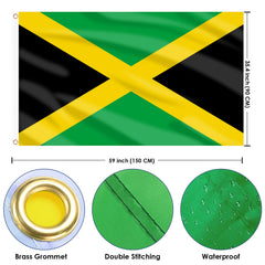 Back view of AhfuLife Jamaica Flag showing double-sided design