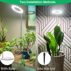 Back view of Aokrean Halo Grow Light with power adapter