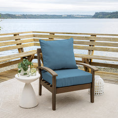 Back view of Arden Outdoor Deep Seat Cushion Set showing thickness