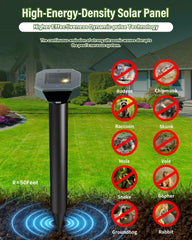 Back view of AZQPOD Ultrasonic Pest Repellent with solar panel