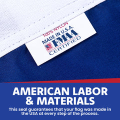 Back view of Betsy Ross Flag showing stitching details
