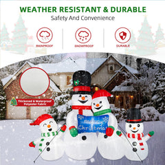 Back view of BRDJade Christmas inflatable with air blower