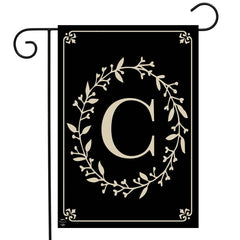 Back view of Briarwood Lane Monogram C Garden Flag 12.5x18 inches