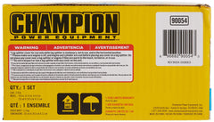 Back view of Champion log splitter covered with weather-resistant storage cover