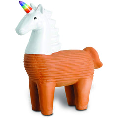 Back view of Chia Unicorn Planter showing drip tray