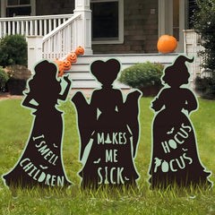 Back view of CIWEKA Hocus Pocus witch yard sign