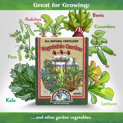 Back view of Down To Earth All Natural Fertilizers packaging