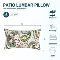 Back view of DYTXIII Waterproof Outdoor Lumbar Pillow with double-sided print