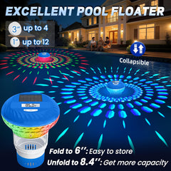 Back view of FineBud Chlorine Floater showing adjustable control ring