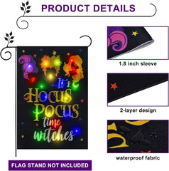 Back view of FLAGMESAGE Halloween Garden Flag with vibrant graphics