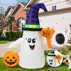 Back view of GOOSH inflatable ghost with attached power cord