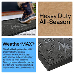 Back view of GORILLA GRIP WeatherMAX Door Mat with rubber backing