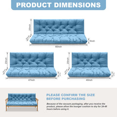 Back view of GPQAWER Porch Swing Cushion in sky blue