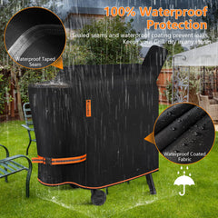 Back view of GuardKove Grill Cover, showcasing wind-resistant buckle