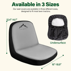 Back view of Himal Lawn Mower Seat Cover showing pockets