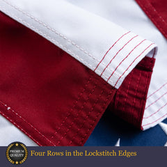 Back view of Homissor USA Flag with grommets
