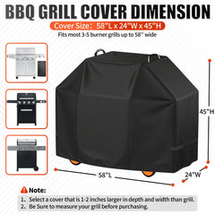 Back view of i COVER Grill Cover, 58 inches
