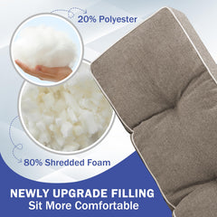 Back view of IPYNBAP bench cushion with ties