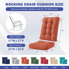 Back view of IPYNBAP Rocking Chair Cushion Set