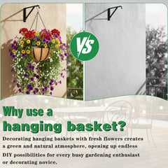 Back view of JFFLYIT 12 Inch Hanging Planter with chains