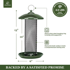 Back view of Kingsyard Wild Bird Feeder showing weatherproof lid