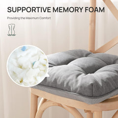 Back view of Love's cabin Memory Foam Chair Cushions with non-slip bottom