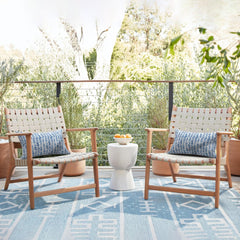 Back view of LVTXIII Outdoor Lumbar Pillow Cover with hidden zipper