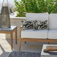 Back view of LVTXIII outdoor lumbar pillow cover with hidden zipper