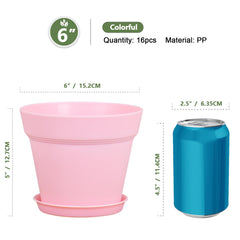 Back view of Meowell 6 inch nursery pots showing drainage holes