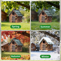 Back view of MINWOLF Resin Bird House showing ventilation holes