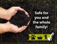Back view of Mulch Worx Black Mulch Color Concentrate bottle with label