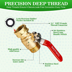 Back view of NOTDIS Brass Shut Off Valve