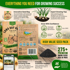 Back view of Organo Republic Onion Seeds Pack with growing instructions