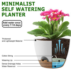 Back view of QRRICA plant pot showcasing drainage holes