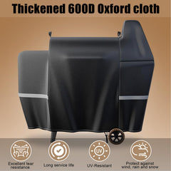 Back view of QuliMetal Grill Cover for Pit Boss 850/820