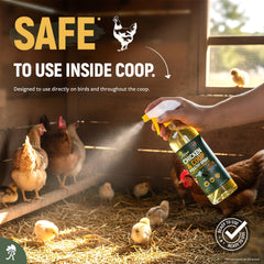 Back view of Reliant Pet Chicken Coop Spray showing ingredients
