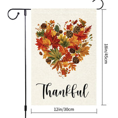 Back view of RMXJKIIU Fall Garden Flag displaying double-sided printing
