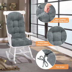 Back view of ROFIEJOX Rocking Chair Cushion with ties