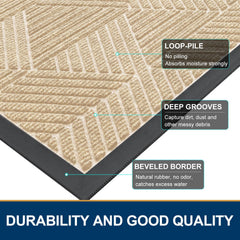 Back view of Smiry door mat showcasing rubber backing