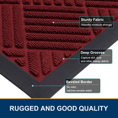 Back view of Smiry Front Door Mat showing rubber backing