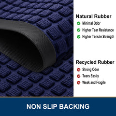 Back view of Smiry Front Door Mat with non-slip rubber layer