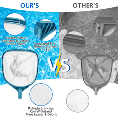 Back view of SORSWEET pool skimmer net showing aluminum pole